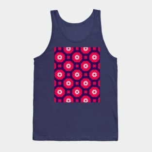 Berry Red Kaleidoscope Pattern Tank Top